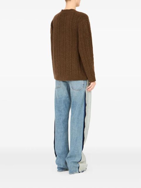 MM6 Maison Margiela ribbed V-neck cardigan - Brown