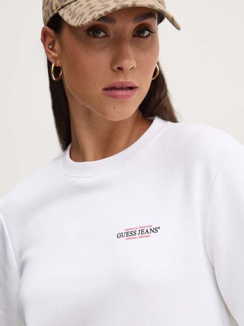 Guess Jeans bluza damska kolor biały z nadrukiem W4YQ07 KC811