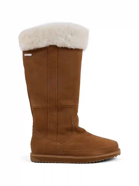 Emu Australia kozaki zamszowe Georgi damskie kolor brązowy na płaskim obcasie lekko ocieplone W13218 - zdjęcie produktu nr 1