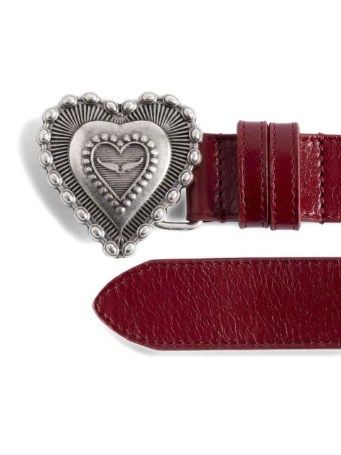 Zadig&Voltaire Santa Fe heart buckle belt - Red