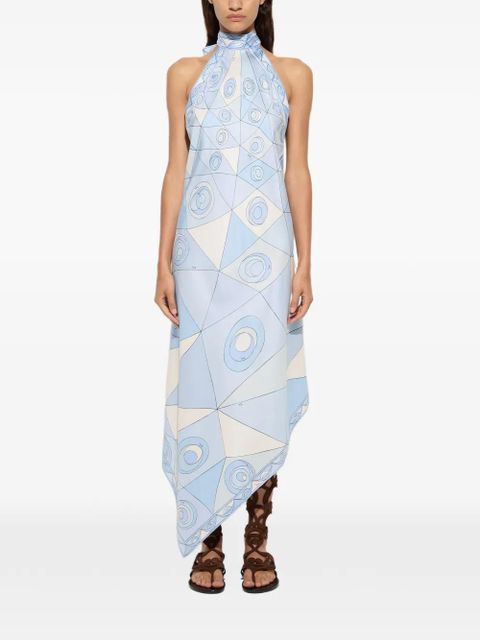 PUCCI Occhi-print silk dress - Blue - zdjęcie produktu nr 2