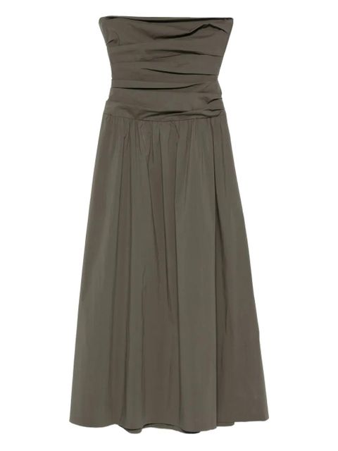 St. Agni gathered-detail strapless midi dress - Green - zdjęcie produktu nr 1