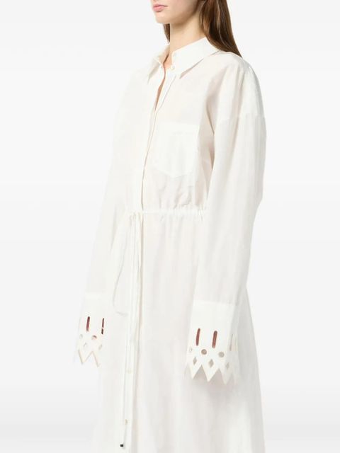 Blumarine long-sleeve maxi shirt dress - White