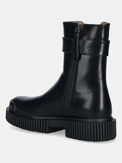 Armani Exchange sztyblety damskie kolor czarny na płaskim obcasie XW001634 AF17474 UC001