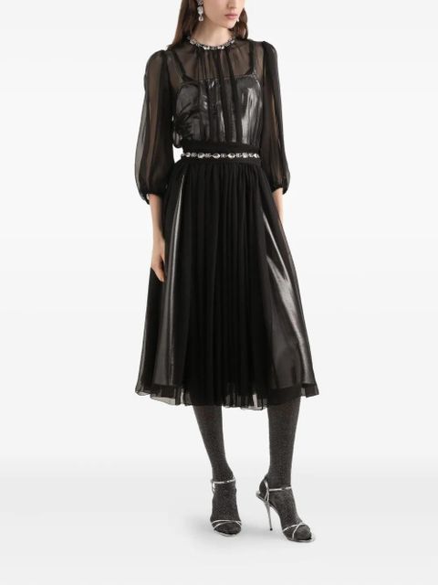 Dolce & Gabbana jewel-embellished chiffon dress - Black - zdjęcie produktu nr 2