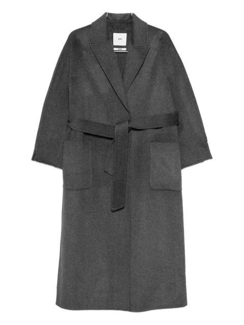 SOLOTRE peak-lapels belted coat - Grey - zdjęcie produktu nr 2