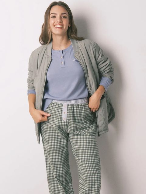 women'secret komplet piżamowy bawełniany damska kolor niebieski bawełniana 3592478