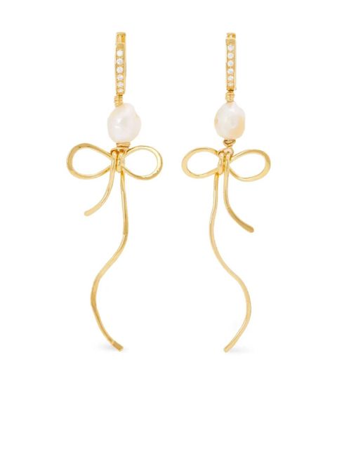 Marni pearl bow drop earrings - Gold - zdjęcie produktu nr 1