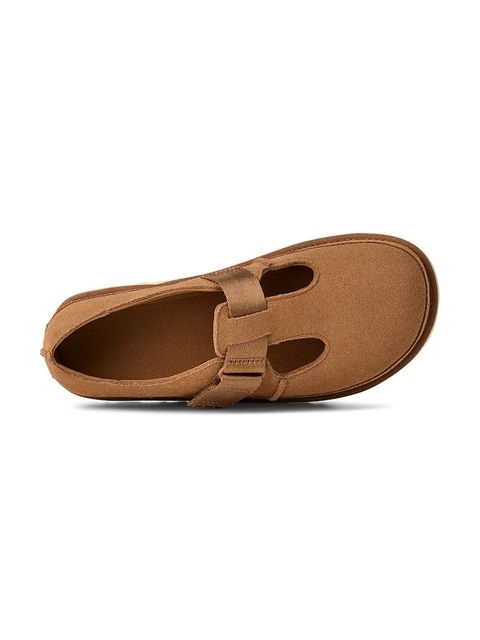 UGG półbuty zamszowe Goldenstar Mary Jane damskie kolor brązowy na platformie 1171506.CHE
