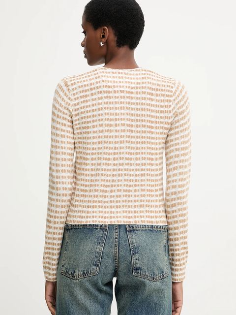 United Colors of Benetton kardigan damski kolor beżowy lekki 12F3D5028