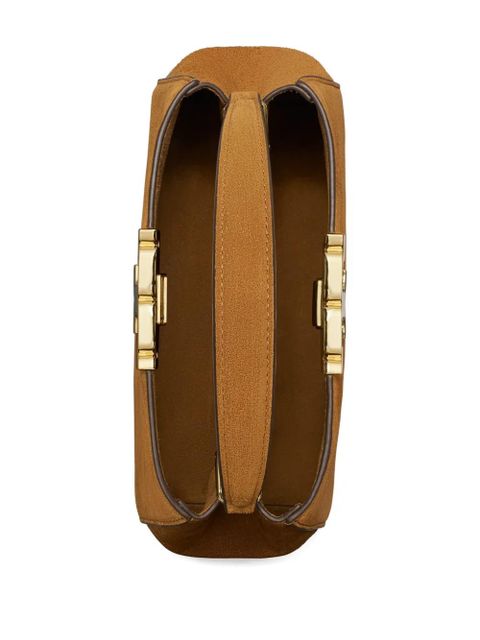 Tory Burch mini Eleanor suede satchel bag - Brown