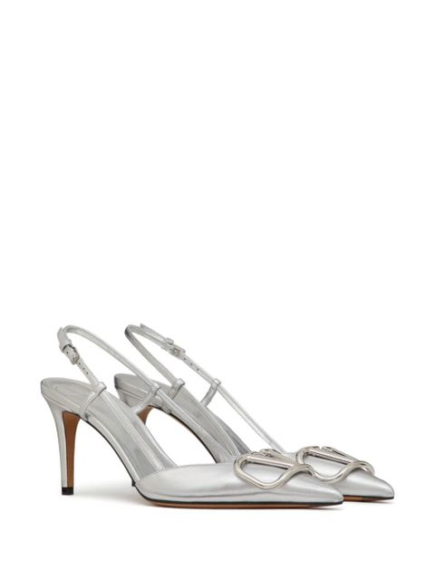 Valentino Garavani 80mm VLogo slingback pumps - Silver
