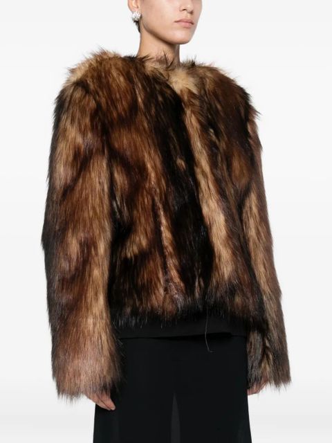 Simone Rocha faux-fur jacket - Brown