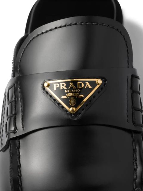 Prada brushed leather mules - Black