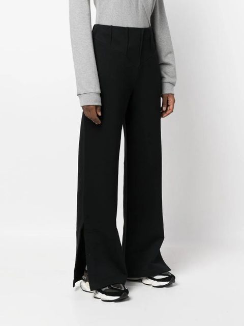 GCDS wide-leg cotton-jersey trousers - Black