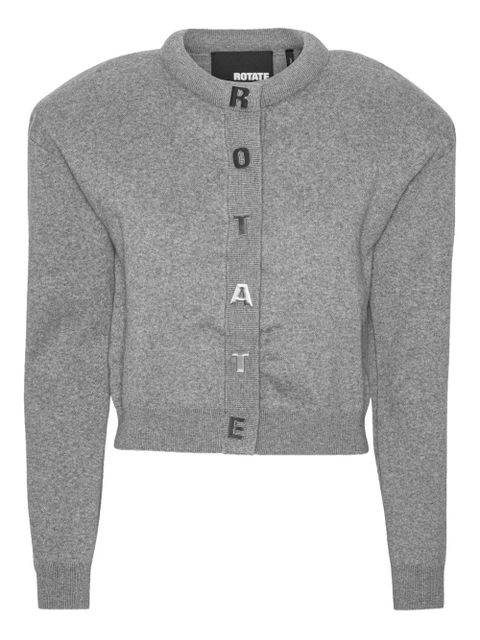 ROTATE BIRGER CHRISTENSEN letter firm knit cardigan - Grey - zdjęcie produktu nr 1