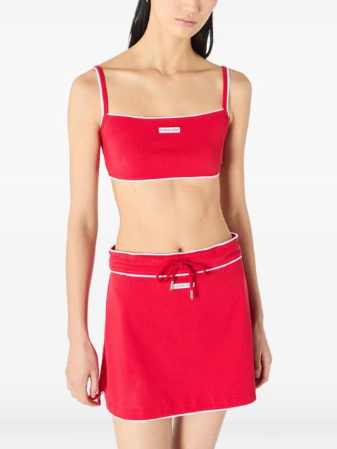 Marine Serre organic cotton bra - Red