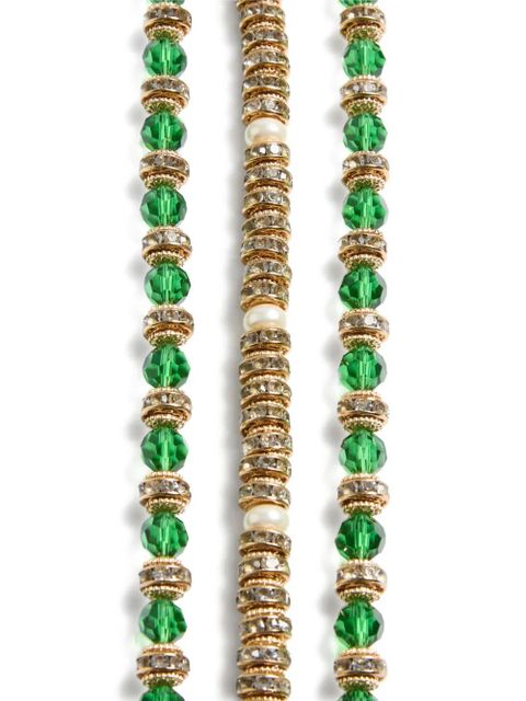 Valentino Garavani Ovalette necklace in metal, enamel, briole glass, pearls and crystals - Gold