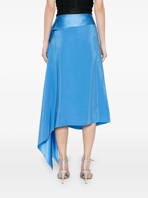 Christopher Esber crosscut silk skirt - Blue