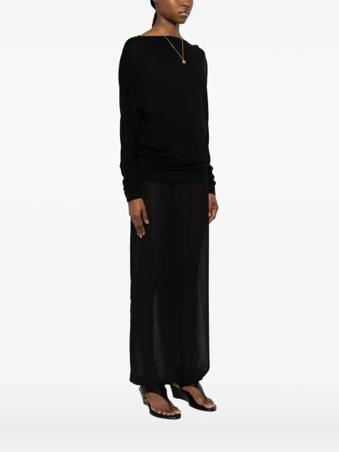 TOTEME boat-neck long-sleeve top - Black