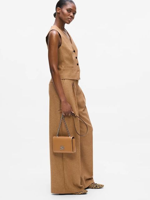 Karl Lagerfeld torebka skórzana K/AUTOGRAPH kolor brązowy A1W30174