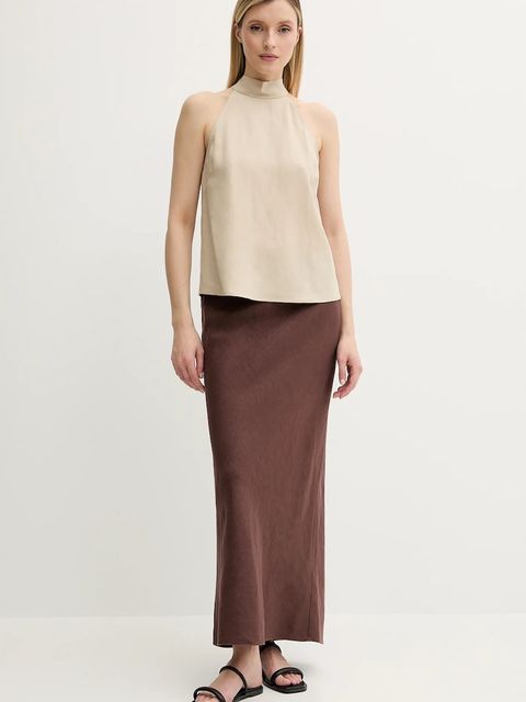 Samsoe Samsoe spódnica lniana SAAGNETA