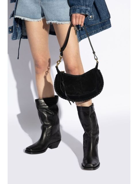 ISABEL MARANT Oskan Moon suede shoulder bag - Black