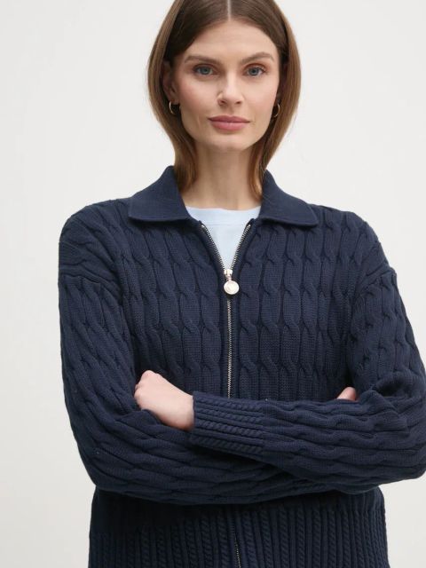 Tommy Hilfiger kardigan damski kolor granatowy WW0WW44501