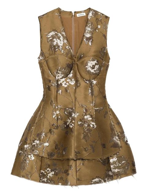 Simkhai Brynelle floral-jacquard mini dress - Brown - zdjęcie produktu nr 1