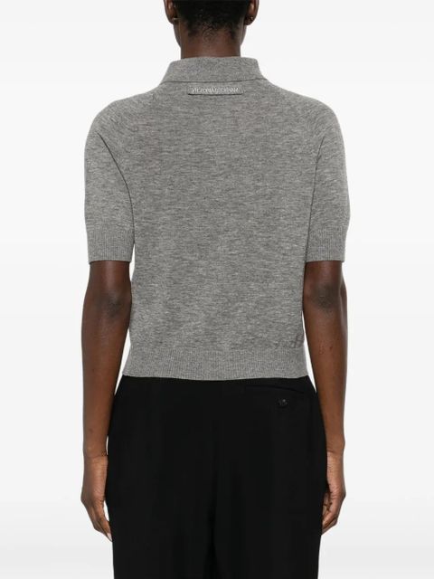 Victoria Beckham fine-knit polo shirt - Grey