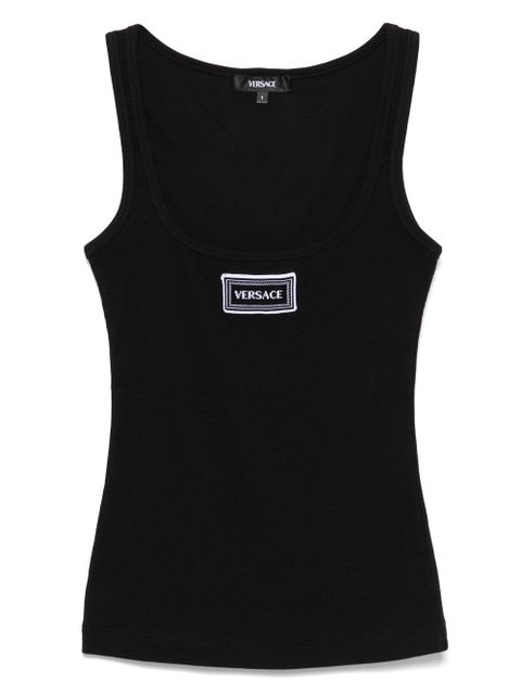 Versace logo-patch tank top - Black - zdjęcie produktu nr 1