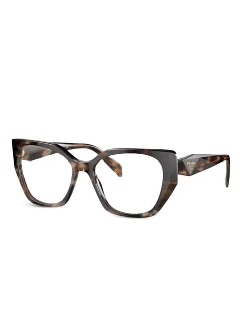 Prada Eyewear geometric-frame glasses - Brown - zdjęcie produktu nr 1