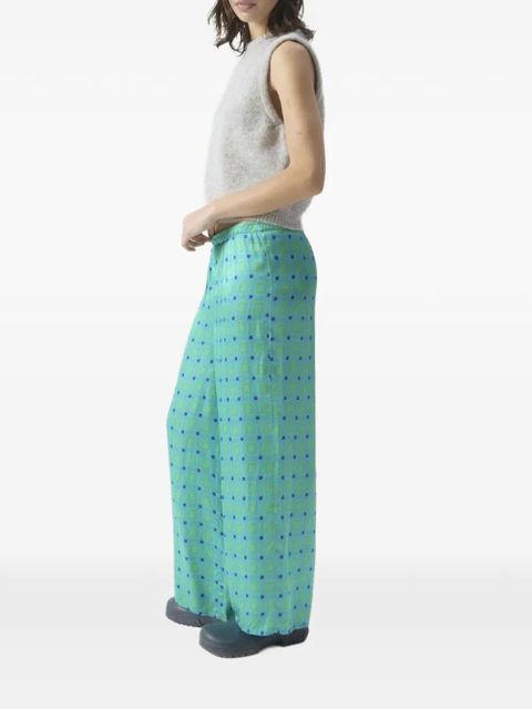 American Vintage Bovalow geometric-print elasticated-waist trousers - Blue