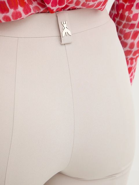 Patrizia Pepe spodnie damskie kolor beżowy proste high waist 8P0800 A498