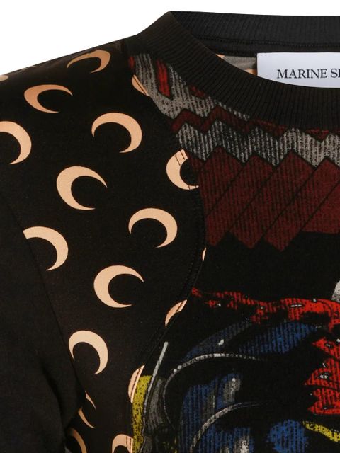 Marine Serre graphic-print T-shirt - Black