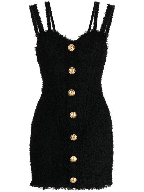 Balmain button-embellished tweed minidress - Black - zdjęcie produktu nr 1