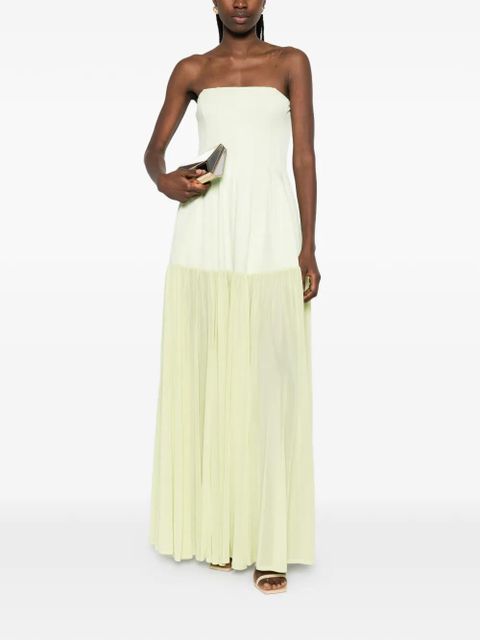 Simkhai pleated strapless maxi dress - Green - zdjęcie produktu nr 2