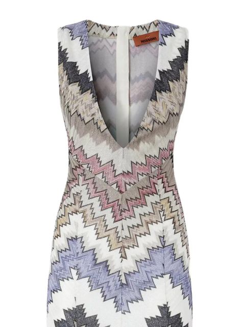 Missoni V-neck chevron-pattern maxi dress - Brown - zdjęcie produktu nr 2