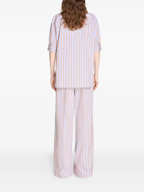 DRIES VAN NOTEN striped pleated trousers - Blue