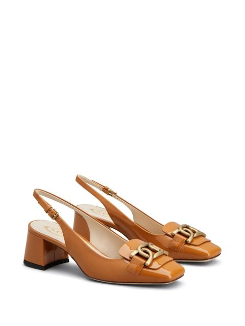 Tod's Cuoio 50mm logo-engraved pumps - Orange
