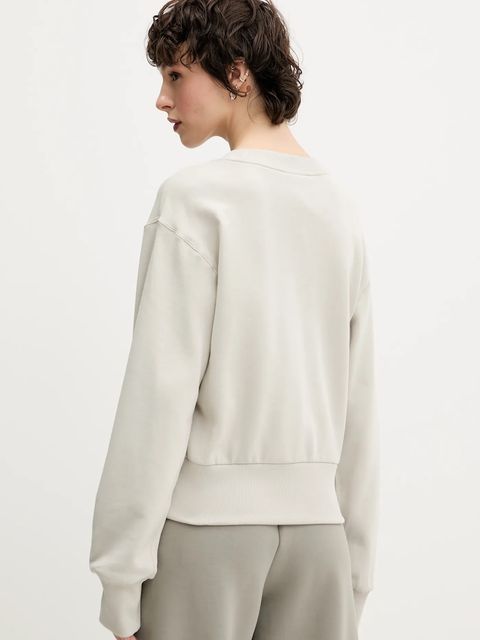 adidas bluza bawełniana All SZN damska kolor beżowy gładka JV9816