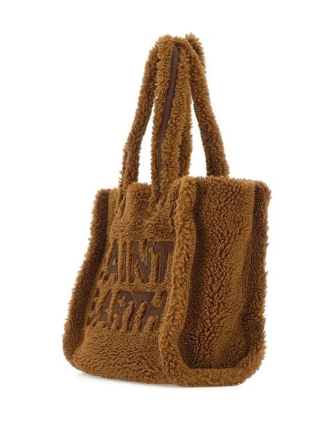 MC2 Saint Barth logo-embroidered Teddy tote bag - Brown