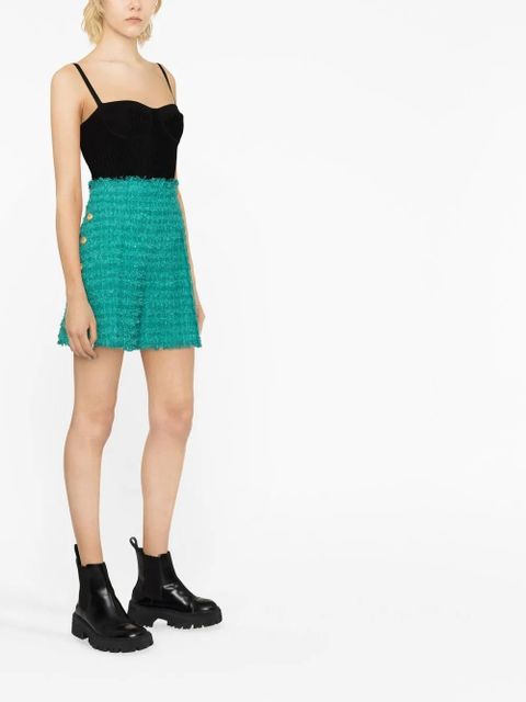 Alexander McQueen bustier-style ribbed crop top - Black