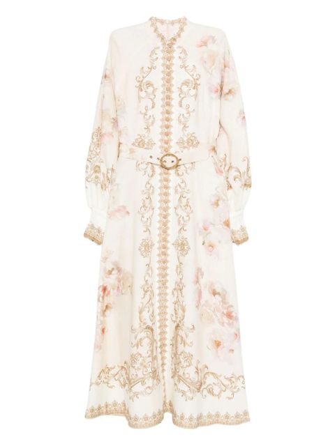 ZIMMERMANN floral-print buttoned dress - Neutrals - zdjęcie produktu nr 1