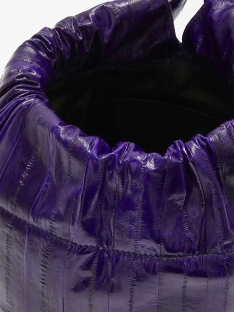 Jil Sander logo-stamp drawstring clutch bag - Purple