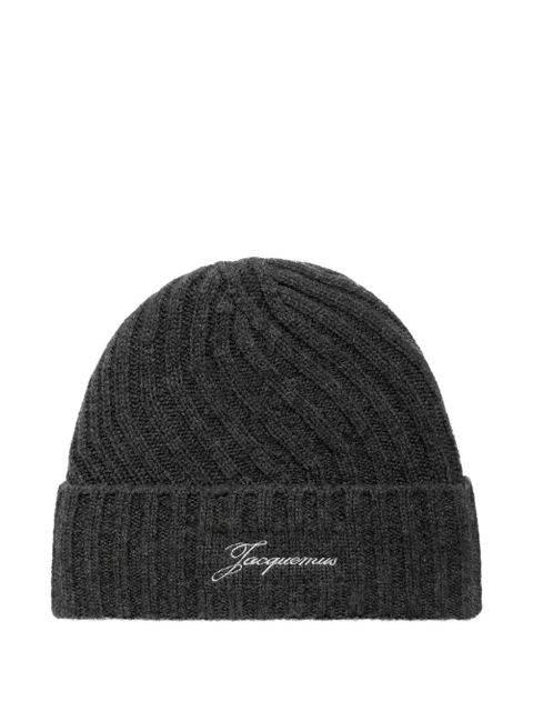 Jacquemus ribbed beanie - Grey - zdjęcie produktu nr 1