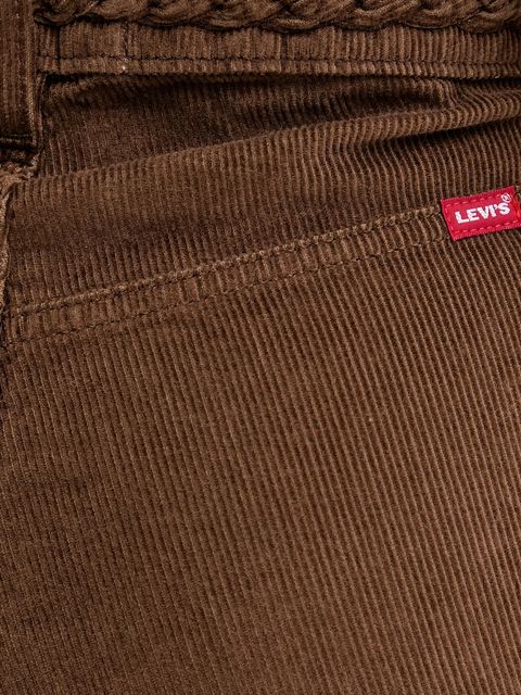 Levi's spodnie sztruksowe RIBCAGE WL BRAIDED damskie kolor brązowy szerokie high waist 001US - zdjęcie produktu nr 2