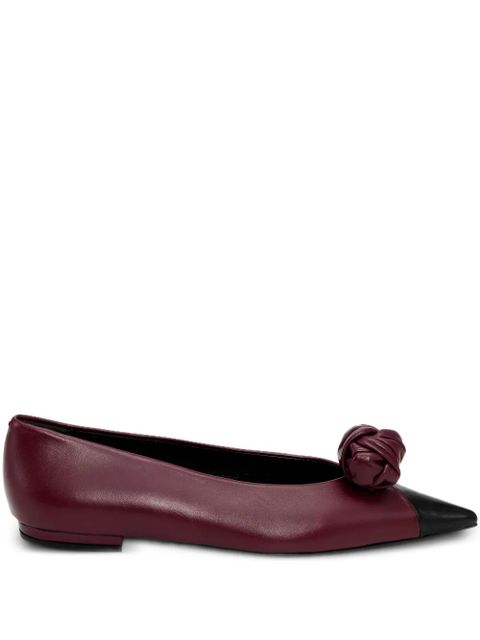 ROTATE BIRGER CHRISTENSEN knot-appliqué ballet flats - Red - zdjęcie produktu nr 1