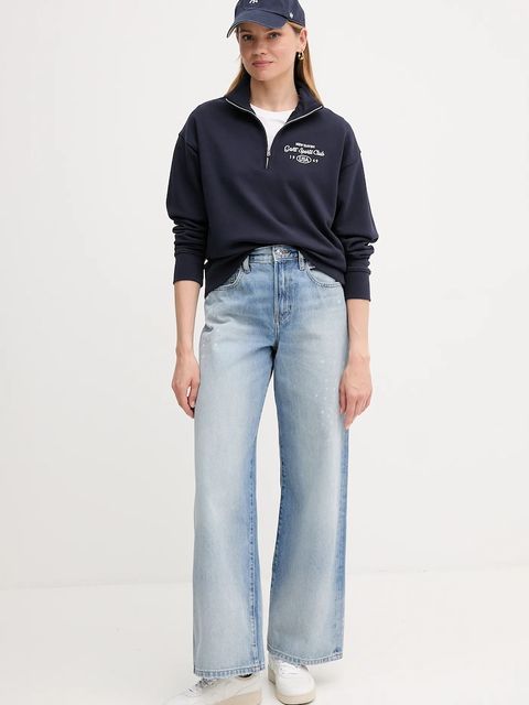 Gant bluza bawełniana damska kolor granatowy z aplikacją 4204215