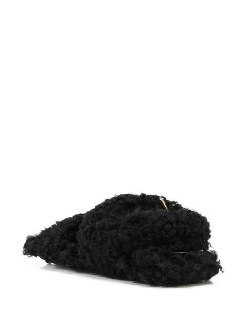 Marni shearling-trimmed sandals - Black